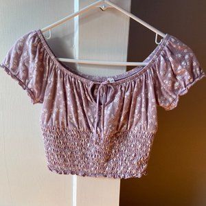 pacsun lavender floral top